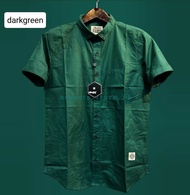 ABOKI + Kemeja Polos Pria Lengan Pendek Brother Bross Triple Eight