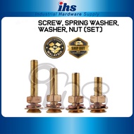 M5/M6/M8 Brass CSK screw Set -Screw ,spring washer, brass washer and nut