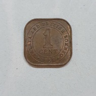 Malaysia 1 cent coin 1957 vintage