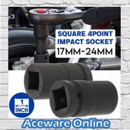 1 INCH X 80MM BLACK SQUARE SOCKET 4 POINT IMPACT SOCKET BOX SOCKET 17MM TO 22MM IMPACT WRENCH ADAPTE