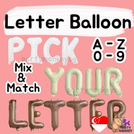 [SG Instock] White Milky Mocha Letter Balloon Alphabet Balloons Number Birthday Party Decoration Gen