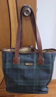 Polo Ralph Lauren 黑綠格仔tote bag 托特包