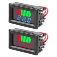 Battery Monitor 2 In 1 Battery Voltage Meter ​12V 24V 36V 48V 60V 72V LED Digital Battery Capacity T