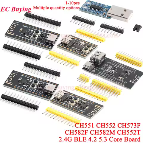 1-10Pcs CH551 CH552 Core Development Board USB 51 Single-Chip System Learning Module CH573F CH582F C