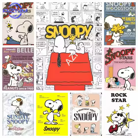 1Pc New Diy Kits Anime Snoopy Cute Comic Peanuts Dog Picture Crafts Mosaic Home Decor Cross Stitch G