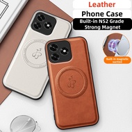 Leather Casing For Honor X5C Plus 4G HonorX5CPlus X5C+ X5CPlus Phone Case Luxury Classical Car Magne
