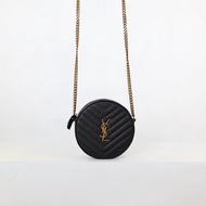 二手Ysl 圓餅包 淡金釦