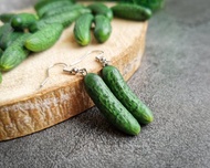 Cucumber earrings is cottagecore weird, funny, gay, quirky, whimsical 耳環