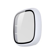 全城熱賣 - 適用於Fitbit Versa 3 / Fitbit Sense 磨砂PC殼+鋼化玻璃一體手錶保護殼（白色）