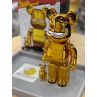 [In Stock] BE@RBRICK x Garfield Gold Chrome 100%+400% bearbrick