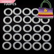 ZHOMKI89 Crochet Loop Rings, Plastic 2cm Round O-Ring, Handmade Crafts Semitransparent Rubber  Croch