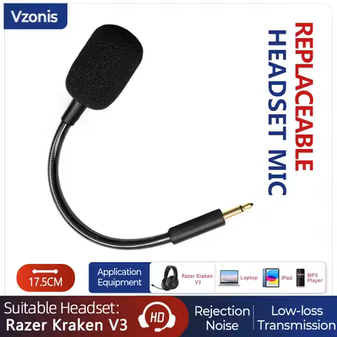 3.5mm Detachable Noise Cancelling Replacement Game Headphones Microphone for Razer BlackShark V3 Hea