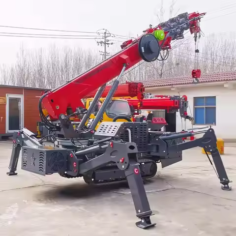 21m Long Boom Spider Crane with Fly Jib Telescopic Boom Folding Leg Mini Spider Cranefor Constructio