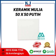 KERAMIK MULIA 50X50 PUTIH POLOS KW 1 (GLOSSY WHITE)