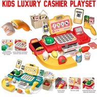 #ReadyStock Kids Cashier Machine Toy Simulated Supermarket Cashier mewah Pretend Playset Mainan Cash