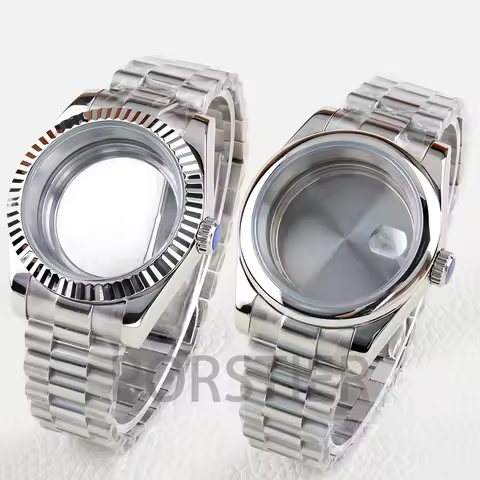 36mm/39mm NH35 Case Sapphire Glass Solid 316L Stainless Steel Presidential Strap for Datejust NH35 N