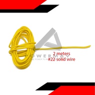 2 meters 22 solid wire yellow pure copper cable awg 22 AWG22 Gauge 22 jumper extension