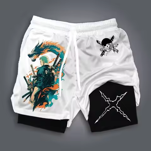 One Piece 2025 Trendy One Piece Shorts - Retro Y2K Anime Beach Shorts Quick-Dry Fabric Perfect for S