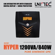 New2025! HYPER 1200VA/840W Pure Sinewave UPS UNITEC สำหรับคอมประกอบสเปคแรง/คอมทุกชนิด / มือหนึ่ง ประ