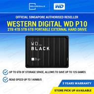 <Authorised Reseller> Western Digital WD P10 2TB 4TB 5TB 6TB Black Game Drive Portable External Hard