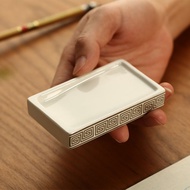 White porcelain ink stone, small ink stone, ceramics, calligraphy pen for adults, ink lick stone, mu