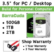 BARRACUDA PC Desktop HDD Hard Disk  500gb 1TB 2TB 3TB HDD 3.5" CCTV HDD Internal Hard Drive