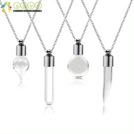 SUVE Glass Bottle Necklace, Fillable Transparent Glass Wishing Bottle, Keepsake DIY with Chain Memor