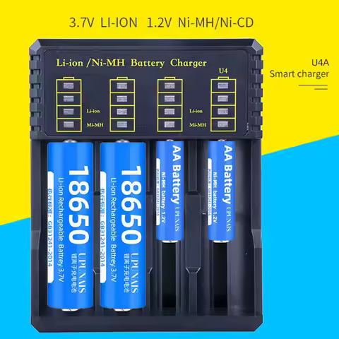 USB Battery Smart Charger 4 Slots For 18650 21700 14500 3.7V Rechargeable Lithium Battery For 1.2V N