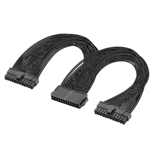 Dual PSU Power Supply 24 pin ATX Motherboard Splitter Cable ATX Motherboard Extension Cable PSU Fema