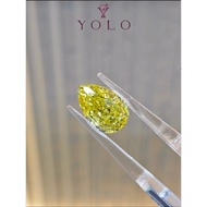 YOLO Lab-grown diamond Pear 5.04ct Fancy vivid yellow--8765963267054