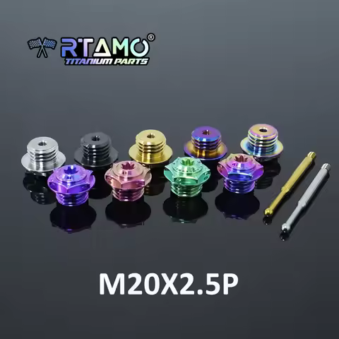 RTAMO M20X2.5P Titanium Engine Oil Bolt with Oil Dipstick for Honda X-ADV750 CBR1000RR Kawasaki ZX4R