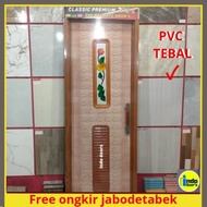 Pintu Kamar Mandi Pvc Tebal Minimalis Modern Kaca Cermin Jalusi /Pintu