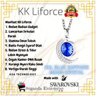 Kalung KK Liforce Blue Sapphire Moon Crystal Swarovski Anti Radiasi Energi Skalar USA Technology