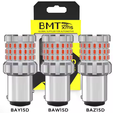 BMTxms 2PC 62SMD RED BAY15D P21/5W BAW15D PR21/5W LED Car Moto Brake Light 1157 BAZ15D P21/4W Led Ta