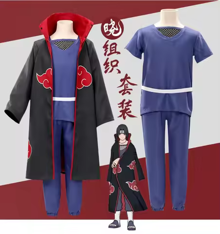 Kakashi Cosplay Costume Akatsuki Pain Uchiha Itachi Hoshigaki Kisame Kakuzu Hidan Long Cloak Cosplay