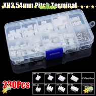 EMILEE 230Pcs 2.54mm Pitch Terminal, Housing Kit Male And Female Pin Connector, 4 Value XH2.54 2p 3p