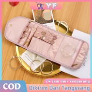 Foldable Portable Travel Jewelry Bag Portable Jewelry Organizer Roll Pink / Jewelry Organizer Bag Je