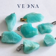 Amazonite Stone Pendant Real | Blue And Green Necklace Of Peace And Communication Choose The Piece (