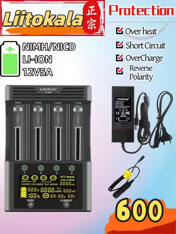 LiitoKala Lii-600 LCD Display 3.7V 1.2V 18650 26650 21700 26700 AA AAA battery capacity Test smart B