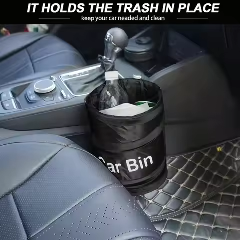 1/2pc Foldable Car Trash Can Large Capacity Garbage Bin with Fastener Tape Collapsible Waste Bin Ins