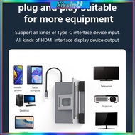 kiss Aluminum Alloy Type C Docking Station 9 in 1 HUB USB3 0 5Gbps Data Transfer 2xHD