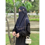 ANAEMMA shawl raudhoh set cadar poni ~ pashmina non instan set niqob bandana premium