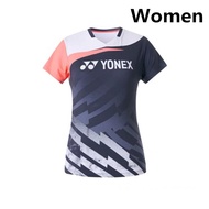 YONEX ชุดแบดมินตันชายและหญิงตรงกับเสื้อแฟชั่นเสื้อกีฬาสำหรับ Uni แขนสั้นกางเกงขาสั้นสูทที่มีคุณภาพสู