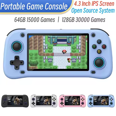 Newest G28 Portable Game Console 4.3 Inch Screen Open Source Handheld Game Player 64GB 128GB 30000 F