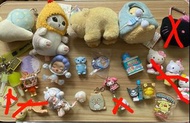 Keychains and toy decor (Sanrio, Sylvanian family, Sumikko gurashi, Popmart, Mofusand cat, San-X, He
