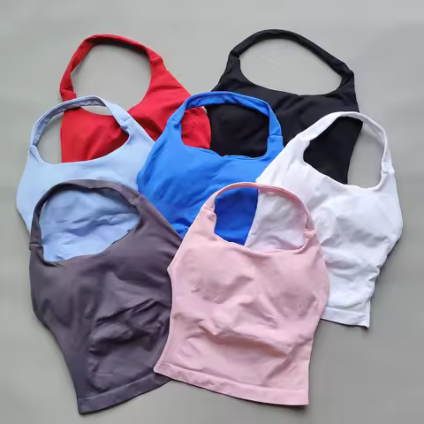 ARFTE Halter Top Gym Clothes Woman Removable Chest Pad Yoga Tank Tops Push-up Sports Bra Fitness Wor