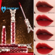Matte Velvet Lip Gloss Waterproof Moisturizes Lipstick Red Non-stick Long Leaf Lip Tint Maple M3o6