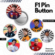 F1 Related Pin Button Fanmade Brooch