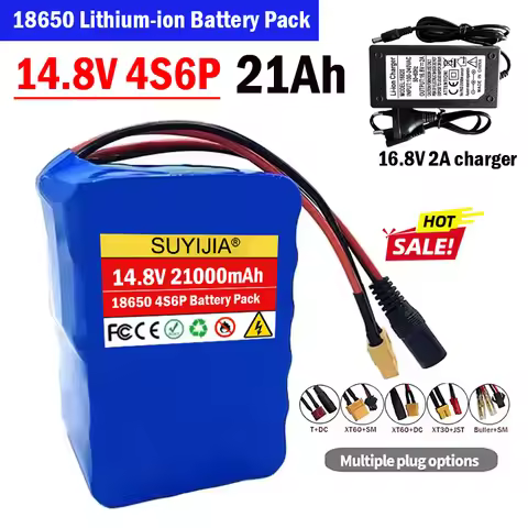 18650 14.8V 4S6P 21000mAh Rechargeable Lithium-ion Battery with Built-in BMS for Night Fishing Light