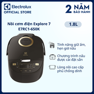 Nồi cơm điện Electrolux 1.8L E7RC1-650K - Màu đen - Nhiều chương trình nấu đa dạng - Bảo hành 2 năm